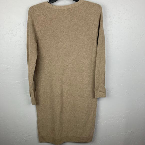 Madewell Sweater Dress Womens Large Tan Wool Alpaca Blend Knitted Pullover - Picture 3 of 7